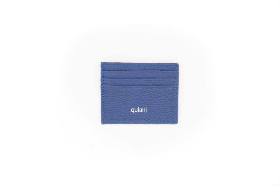 qulani Accent Blue Leather Credit Card Holder