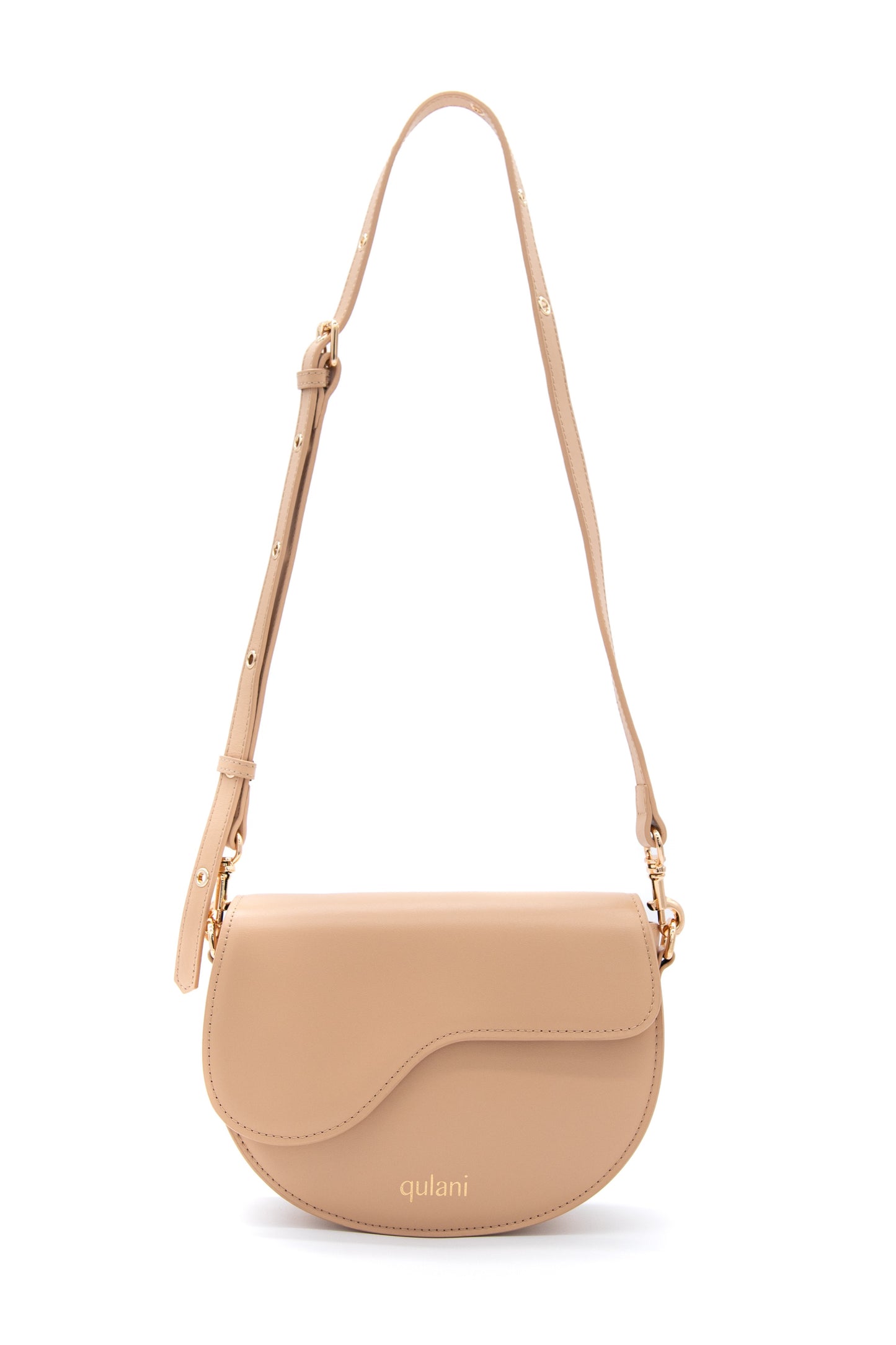 qulani Sand Beige Saddle Bag With Strap